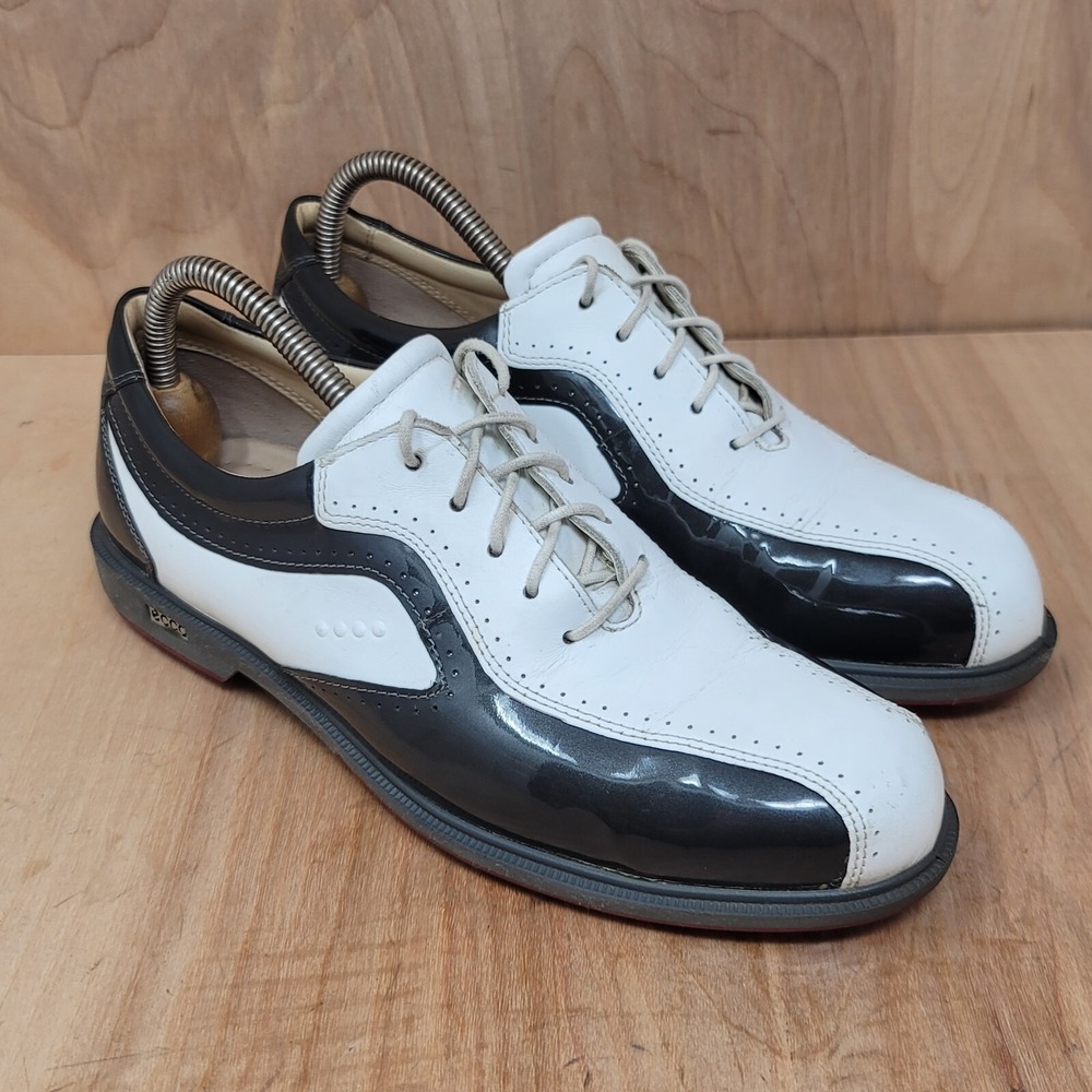 ECCO Womens Golf Shoes Sz 8-8.5 EU 39 Spikeless Black White Hydromax